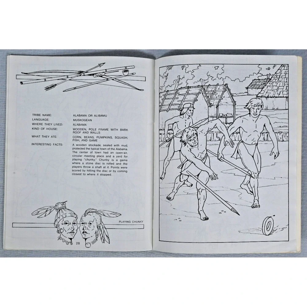 Educational Coloring Book of Southeast Indians Linda Spizzirri 1985